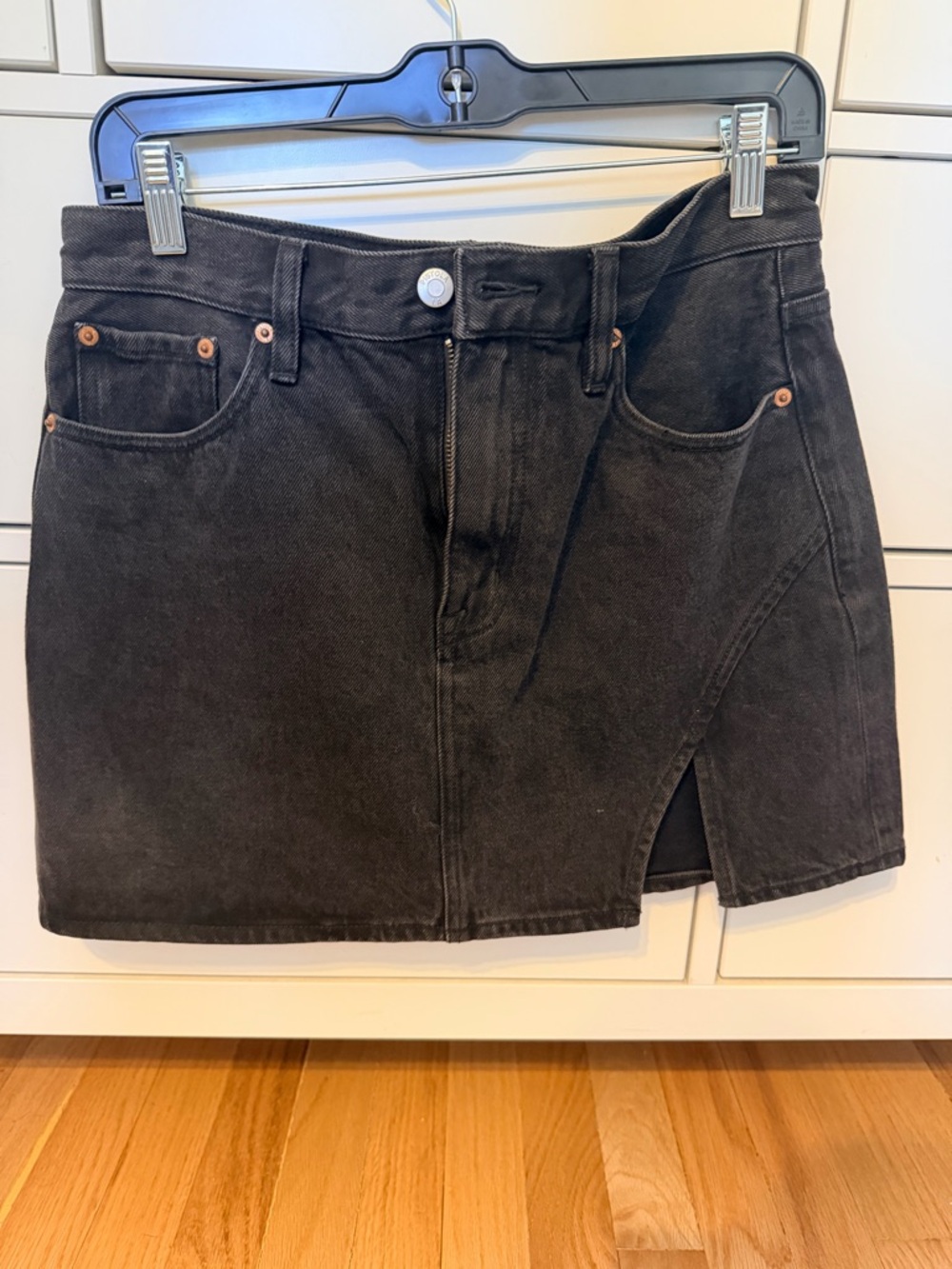 pistola Black Denim Mini Skirt